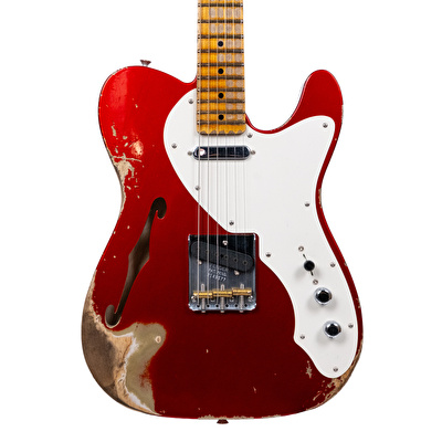 Fender Custom Shop 50s Thinline Telecaster Heavy Relic Aged Candy Apple Red Elektro Gitar